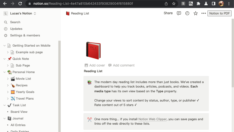 Notion to PDF icon