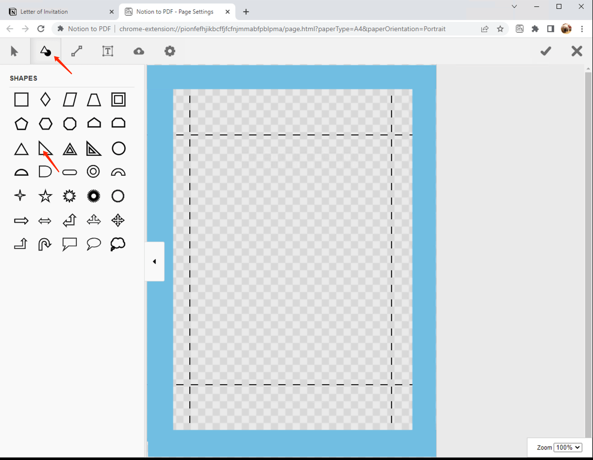 adding shapes to the paper borders