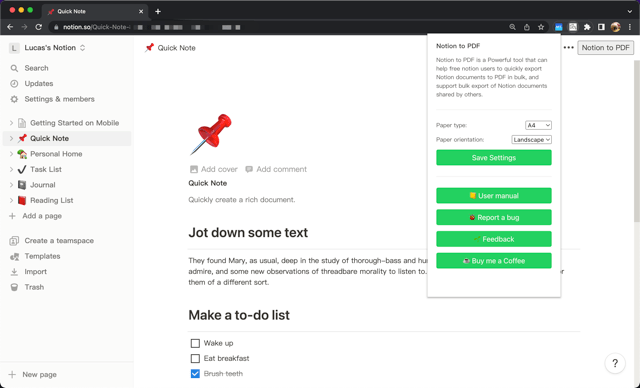 Notion to PDF main image
